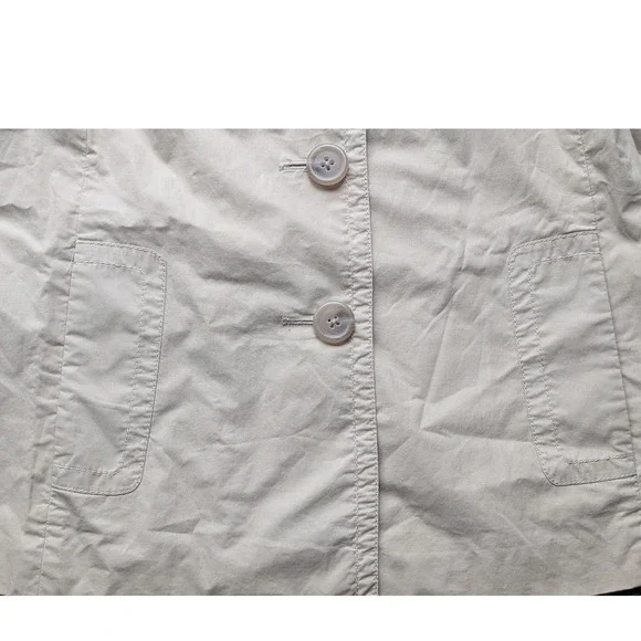 J.Crew Womens Tan Cotton Field Jacket Drawstring Funnel Neck Size 2Preppy Costal - Picture 4 of 8